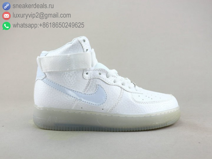 NIKE AIR FORCE 1 HIGH PRM CLEAR PEARL WHITE UNISEX LEATHER SKATE SHOES
